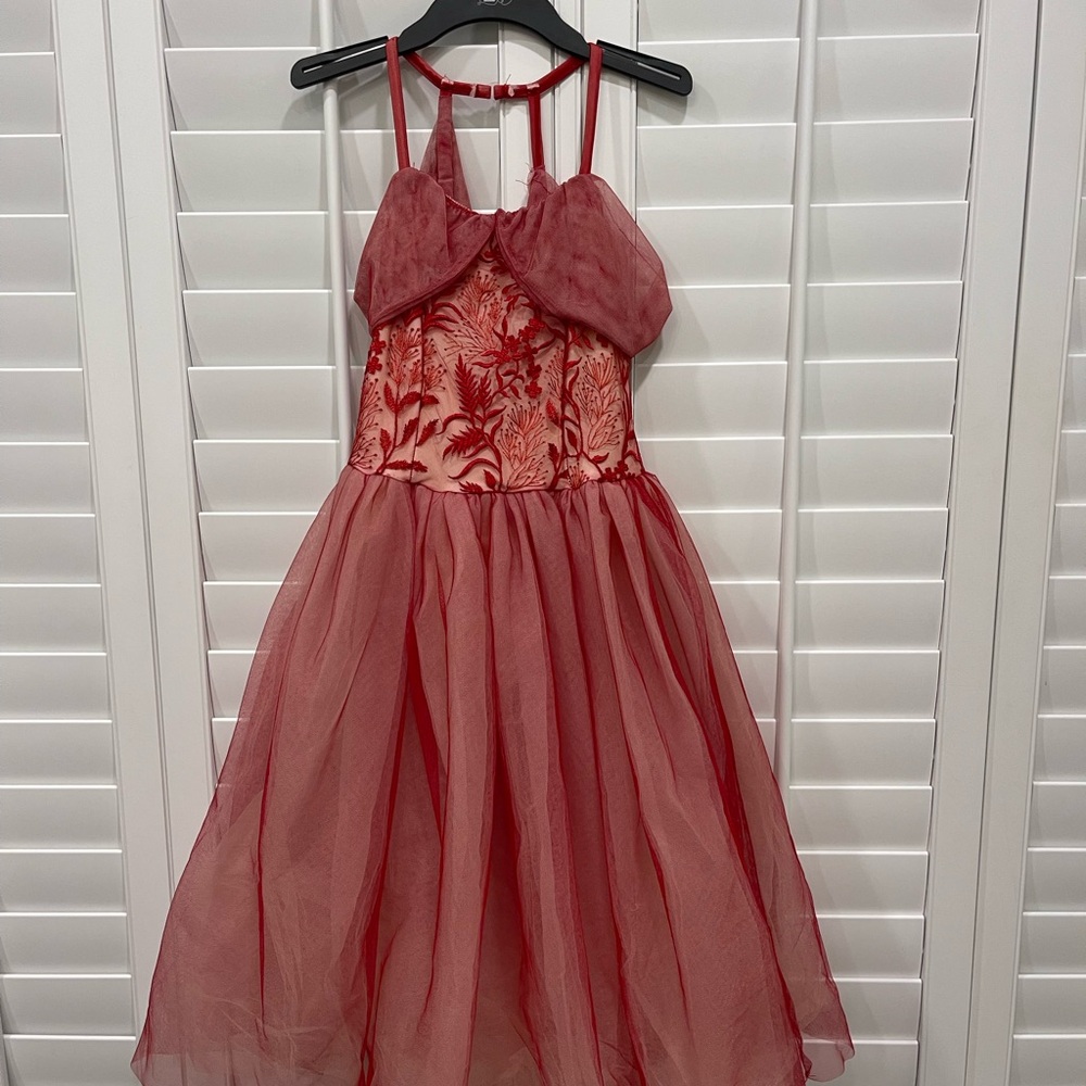 Revolution Dancewear Red Floral Kids Costume Dress